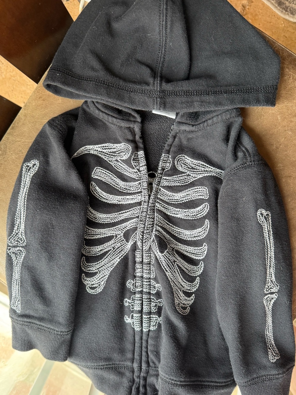 Gymboree Skeleton Embroidered Zip-Up Hoodie Toddler Boys 2T Halloween